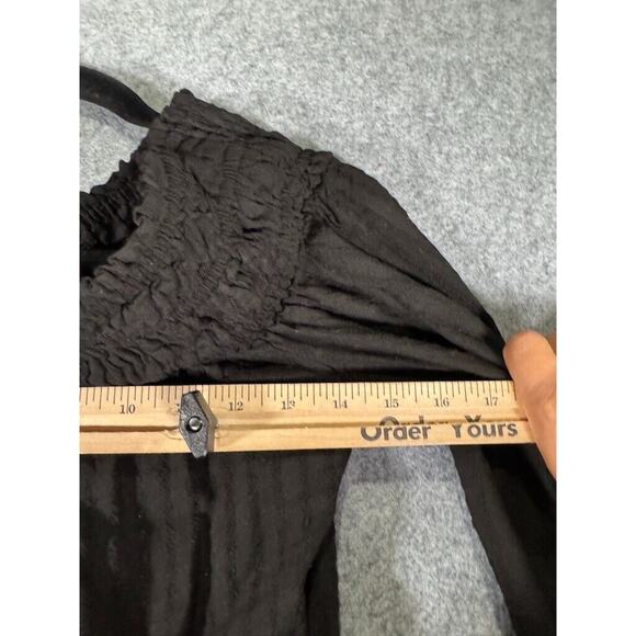 Anthropologie Amadi Romper Women Medium Black Velacruz Off-The-Shoulder Vacation - Picture 6 of 9